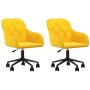 Drehbare Esszimmerstühle, 2 Stück, gelber Samt von vidaXL, Essstühle - Ref: Foro24-3103428, Preis: 152,23 €, Rabatt: %