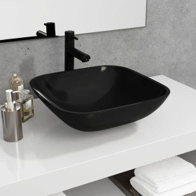Lavabo de vidrio negro 42x42x14 cm