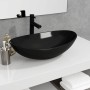 Lavabo de vidrio templado negro 54,5x35x15,5 cm