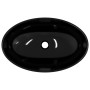 Lavabo de vidrio templado negro 54,5x35x15,5 cm