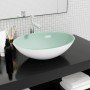 Lavabo de vidrio blanco 50x37x14 cm