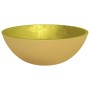 Lavabo de vidrio dorado 50x37x14 cm