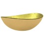 Lavabo de vidrio templado dorado 54,5x35x15,5 cm
