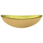 Lavabo de vidrio templado dorado 54,5x35x15,5 cm