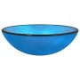 Lavabo de vidrio templado azul 42x14 cm