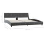 Estructura de cama cuero sintético gris 180x200 cm