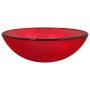 Lavabo de vidrio templado rojo 42x14 cm