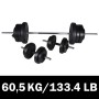 Juego de barras + 2 mancuernas 60,5kg de vidaXL, Peso libre - Ref: Foro24-90375, Precio: 129,99 €, Descuento: %