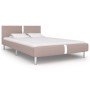 Estructura cama sin colchón cuero sintético capuchino 140x200cm en Camas y somieres | Comprar online en Foro24
