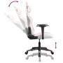 Silla gaming de masaje cuero sintético blanco y rosa