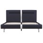 Estructura de cama con LED sin colchón cuero negro 140x200 cm