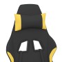 Silla gaming de masaje con reposapiés tela negro y amarillo