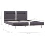 Estructura de cama con LED sin colchón cuero negro 140x200 cm