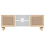 Mueble para TV madera maciza pino y ratán natural 105x30x40 cm en Muebles TV | Comprar online en Foro24