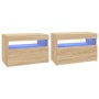 TV-Schränke mit LED-Leuchten 2 Stück Sonoma-Eiche 60x35x40 cm von vidaXL, TV-Möbel - Ref: Foro24-804416, Preis: 84,18 €, Raba...