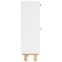 Zapatero madera contrachapada blanco ratán natural 52x25x80 cm