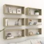 Würfelwandregal 6 Einheiten Sonoma-Eichensperrholz 60x15x23 cm von vidaXL, Regale und Regale - Ref: Foro24-807144, Preis: 60,...