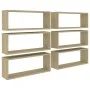 Cube wall shelf 6 units Sonoma oak plywood 60x15x23 cm by vidaXL, Shelves and shelves - Ref: Foro24-807144, Price: 60,90 €, D...