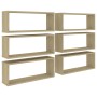 Würfelwandregal 6 Einheiten Sonoma-Eichensperrholz 60x15x23 cm von vidaXL, Regale und Regale - Ref: Foro24-807144, Preis: 62,...