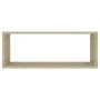 Cube wall shelf 6 units Sonoma oak plywood 60x15x23 cm by vidaXL, Shelves and shelves - Ref: Foro24-807144, Price: 60,90 €, D...