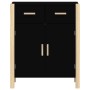 Aparador de madera contrachapada negro 62x38x75 cm