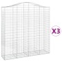 Gabion baskets 3 pcs arch shape iron 200x50x200/220 cm by vidaXL, Pots and planters - Ref: Foro24-3145746, Price: 460,28 €, D...