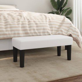 Banco de cuero sintético blanco 70x30x30 cm