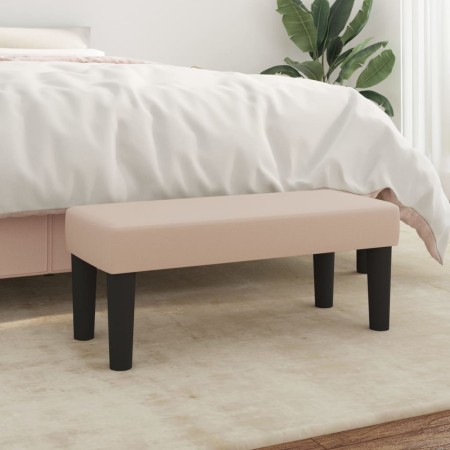 Banco de cuero sintético color capuchino 70x30x30 cm