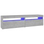 TV-Schränke mit LED-Leuchten 2 Einheiten betongrau 75x35x40cm von vidaXL, TV-Möbel - Ref: Foro24-804400, Preis: 94,85 €, Raba...