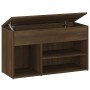 Banco zapatero madera contrachapada roble marrón 80x30x45 cm