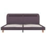 Estructura de cama con LED sin colchón tela taupe 160x200 cm
