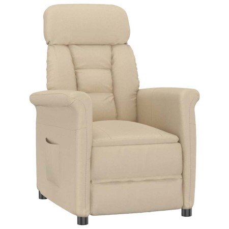 Sillón reclinable crema Crema 70.5 x 96.5 x 95 cm Tela y metal en Sillones | Comprar online en Foro24