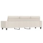 Sofá de 3 plazas de tela de microfibra beige 210 cm