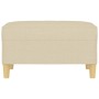 Reposapiés de tela crema 70x55x41 cm
