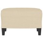 Reposapiés de tela crema 60x50x41 cm