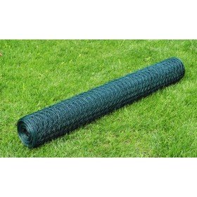 Alambrada de gallinero con revestimiento PVC verde 25x1 m