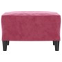 Reposapiés de terciopelo rojo tinto 60x50x41 cm