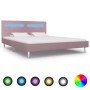 Estructura de cama con LED sin colchón tela rosa 180x200 cm en Camas y somieres | Comprar online en Foro24