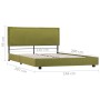 Estructura de cama sin colchón tela verde 140x200 cm