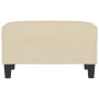 Reposapiés de tela crema 70x55x41 cm