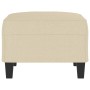 Reposapiés de tela crema 70x55x41 cm