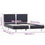 Estructura de cama sin colchón cuero sintética negra 135x190 cm