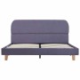 Estructura de cama sin colchón de tela gris claro 135x190 cm