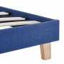 Estructura de cama sin colchón de tela azul 150x200 cm