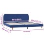 Estructura de cama sin colchón de tela azul 150x200 cm