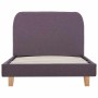 Estructura de cama sin colchón de tela gris topo 90x190 cm