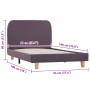 Estructura de cama sin colchón de tela gris topo 90x190 cm