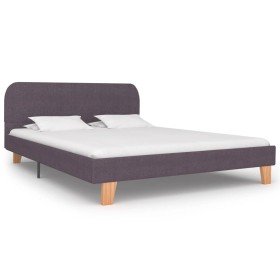 Estructura de cama sin colchón tela taupe 135x190 cm Estructura de cama sin colchón tela taupe 135x190 cm