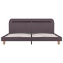 Estructura de cama con LED sin colchón Tela gris topo 150x200cm