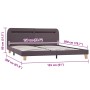 Estructura de cama con LED sin colchón Tela gris topo 150x200cm